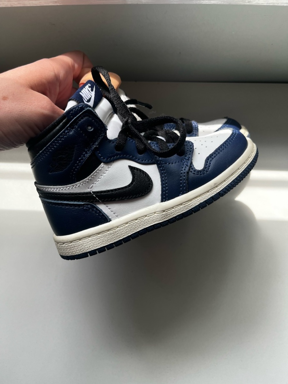 Nike Air Force Toddler Navy Black White High-Top Sneakers SZ 8